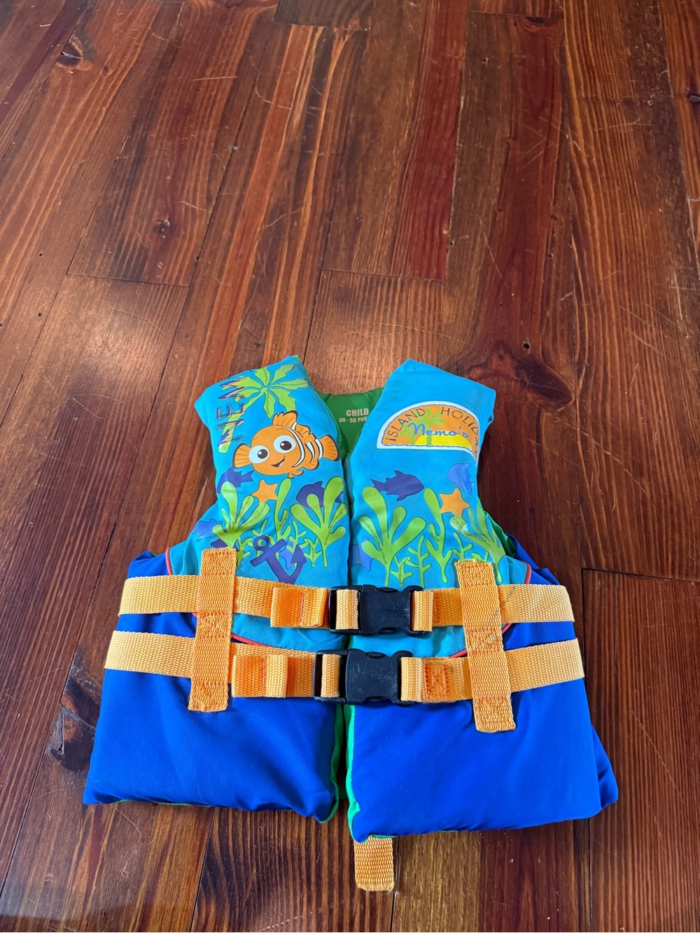 Kids Blue & Aqua Nemo Life Jacket with Orange Straps